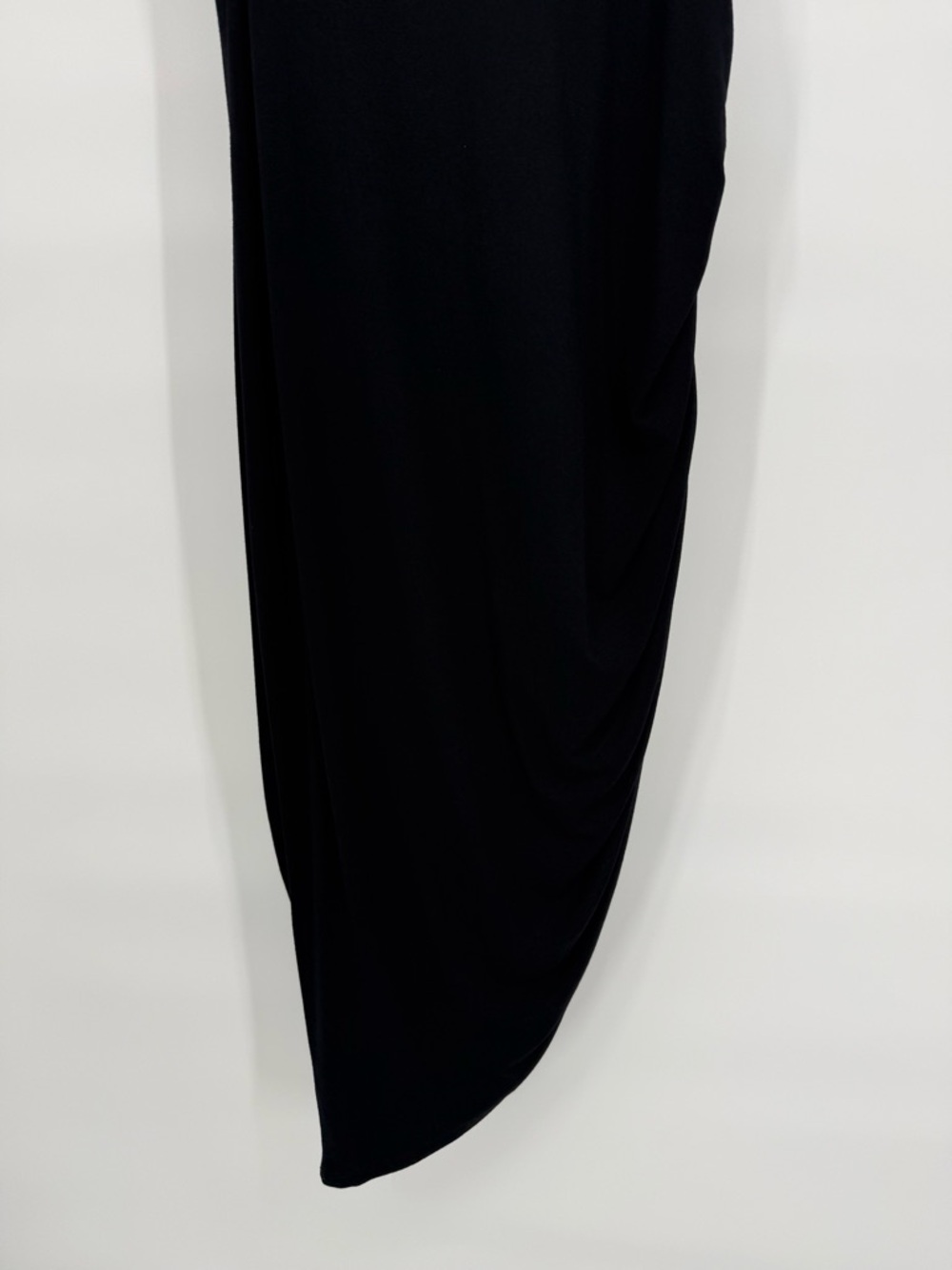 Halara Bodycon Midi Little Black Dress Ruched Side Stretch Minimalist Sexy Beach - Picture 9 of 13